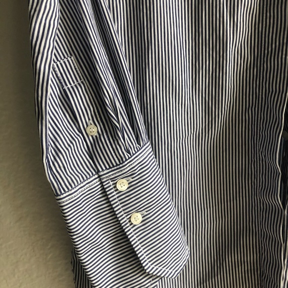 Blue and white stripe J Crew button up long - Picture 6 of 10